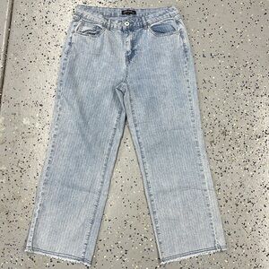 Charlie Wide Leg Striped Jeans Size 8